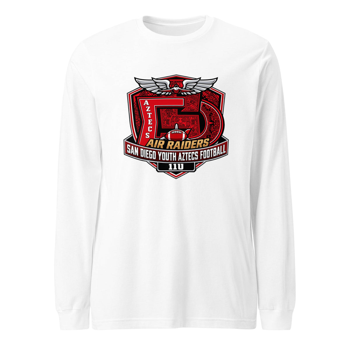 Performance | Long Sleeve Tee | San Diego Youth Aztecs Football 11u Air Raiders | Shield Logo
