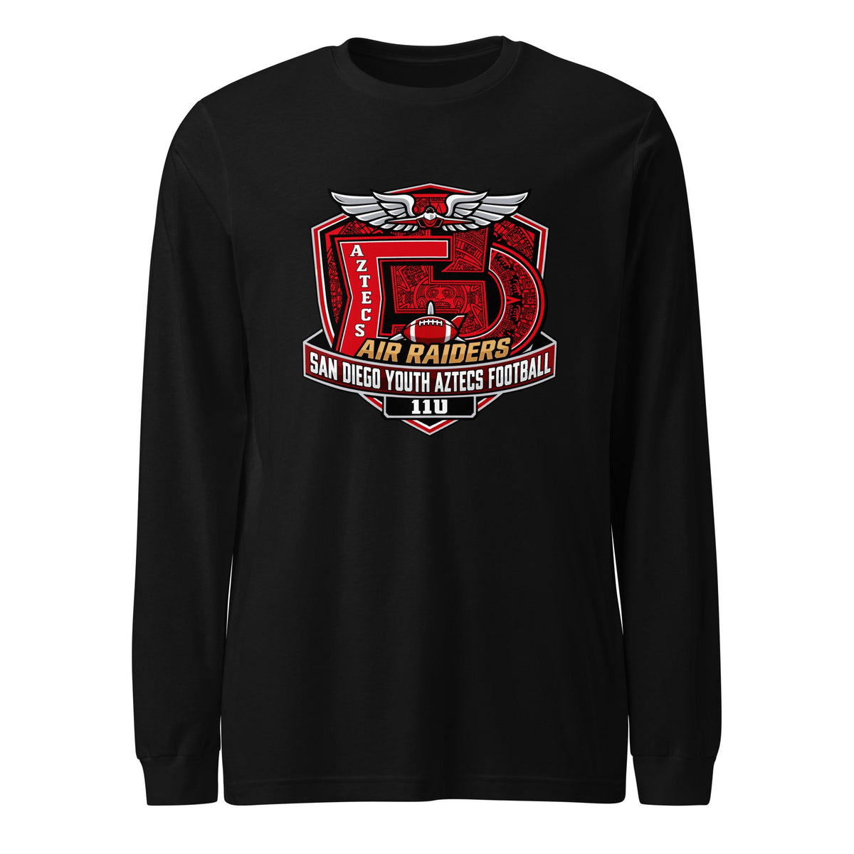 Performance | Long Sleeve Tee | San Diego Youth Aztecs Football 11u Air Raiders | Shield Logo