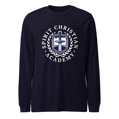 Performance | Long Sleeve Tee | Spirit Christian Academy | White Script Logo