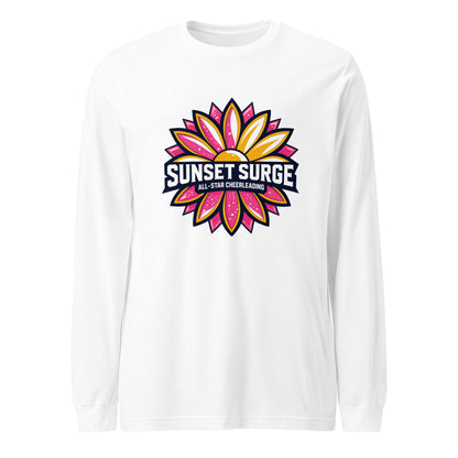 Performance | Long Sleeve Tee | Sunset Surge All-Star Cheerleading | Bloom Surge Logo