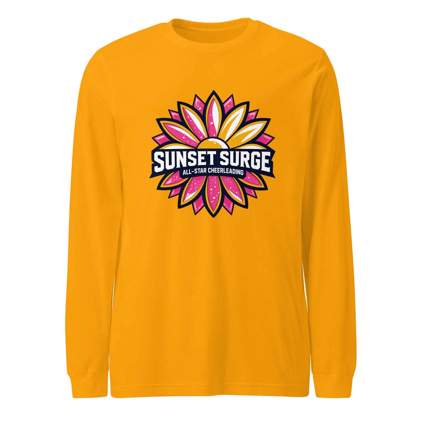 Performance | Long Sleeve Tee | Sunset Surge All-Star Cheerleading | Bloom Surge Logo