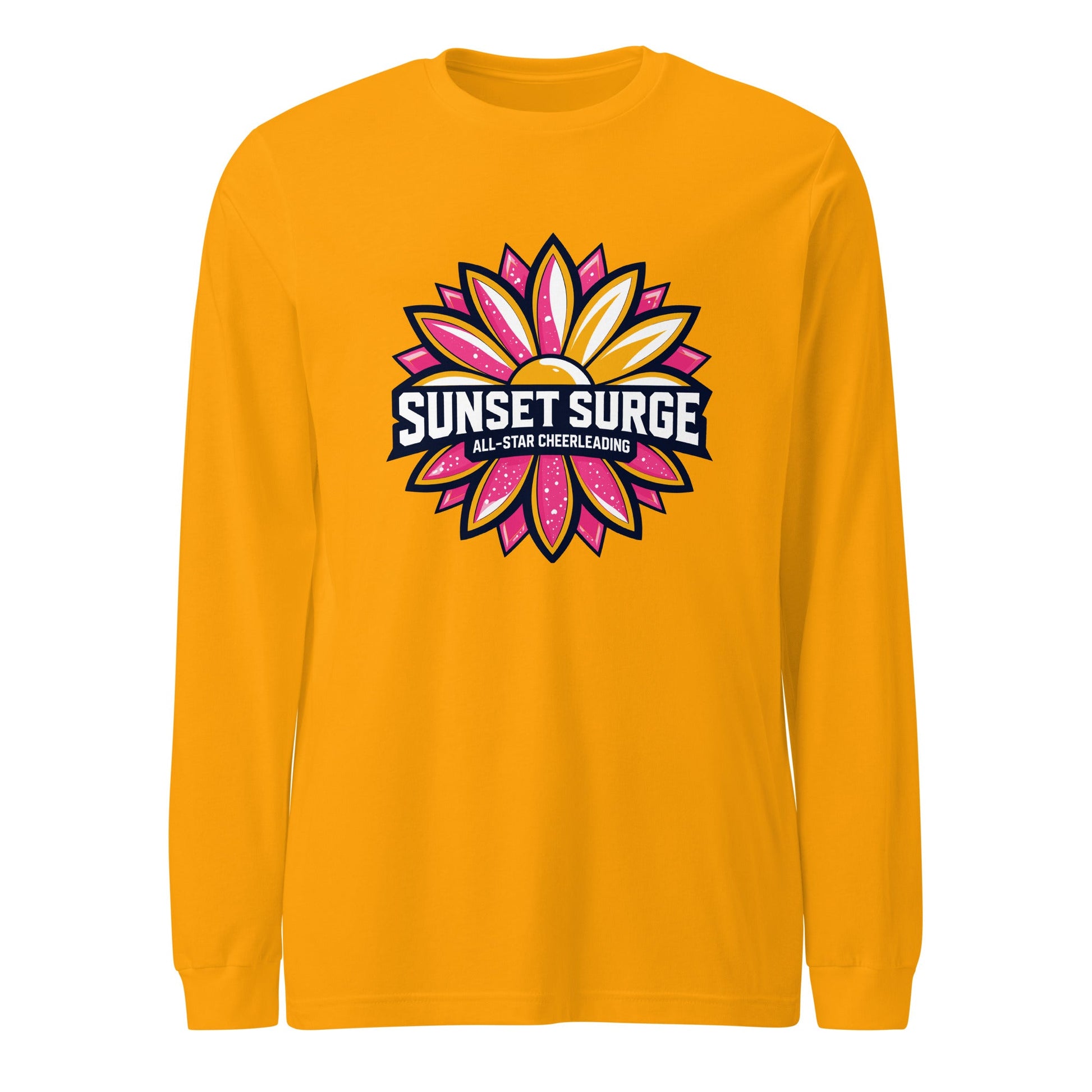 Performance | Long Sleeve Tee | Sunset Surge All-Star Cheerleading | Bloom Surge Logo