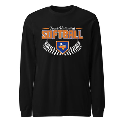 Performance | Long Sleeve Tee | Texas Unlimited | Softball Logo