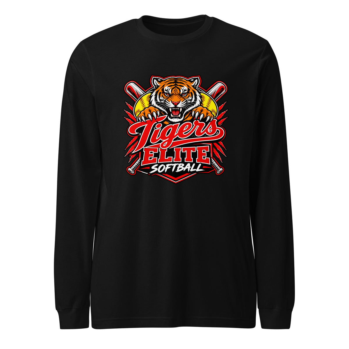 Performance | Long Sleeve Tee | Tigers Elite Softball | Emblem Logo