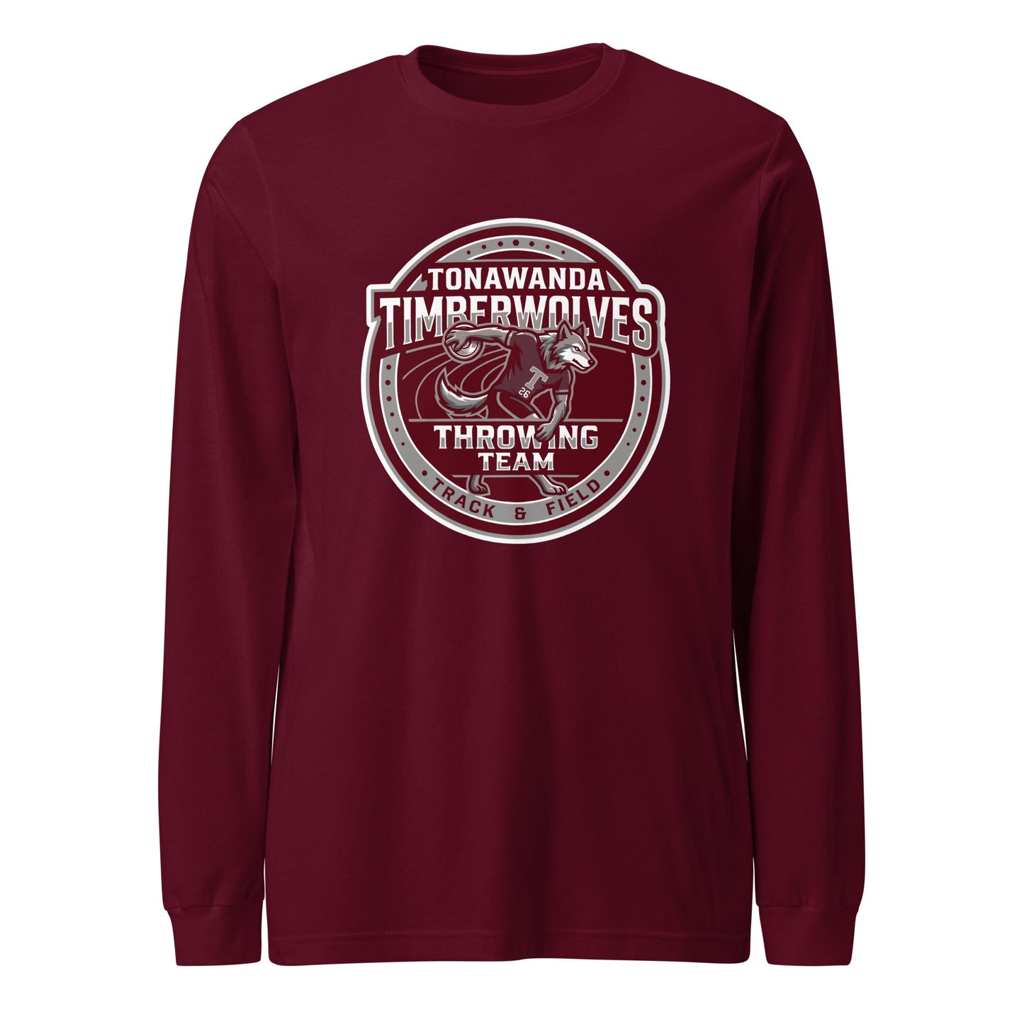 Performance | Long Sleeve Tee | Tonawanda High School Track and Field | Throwing Team Logo
