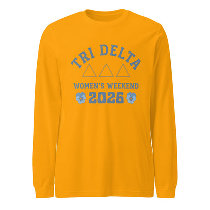 Performance | Long Sleeve Tee | Tri Delta Epsilon | Sisterhood Script Logo