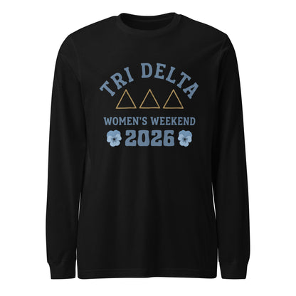 Performance | Long Sleeve Tee | Tri Delta Epsilon | Sisterhood Script Logo