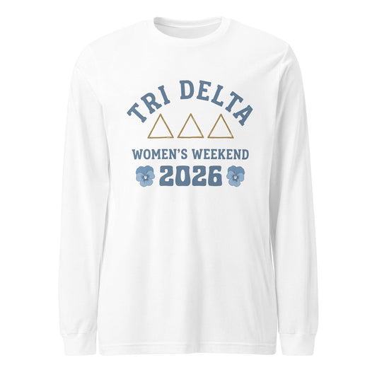 Performance | Long Sleeve Tee | Tri Delta Epsilon | Sisterhood Script Logo