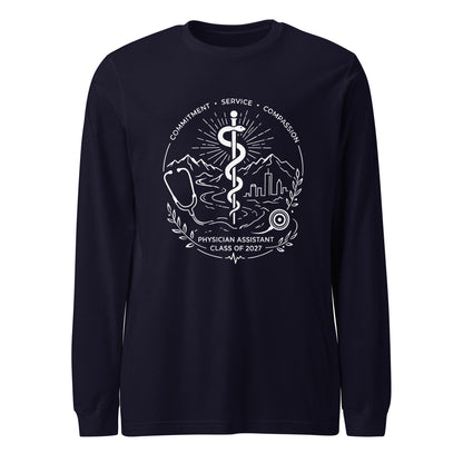 Performance | Long Sleeve Tee | Trine PA program | Crest Logo