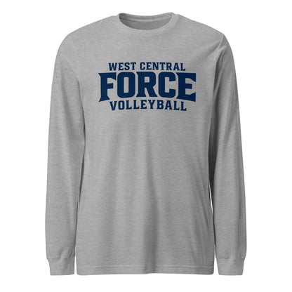 Performance | Long Sleeve Tee | West Central Force Volleyball | Blue Logo