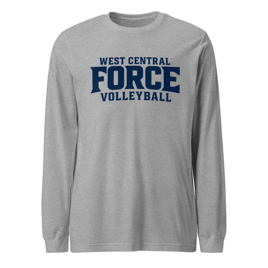 Performance | Long Sleeve Tee | West Central Force Volleyball | Blue Logo