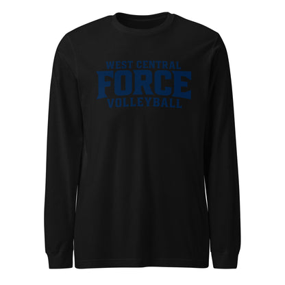 Performance | Long Sleeve Tee | West Central Force Volleyball | Blue Logo