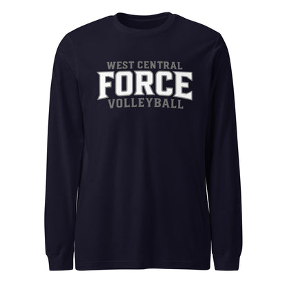 Performance | Long Sleeve Tee | West Central Force Volleyball | Grey Logo