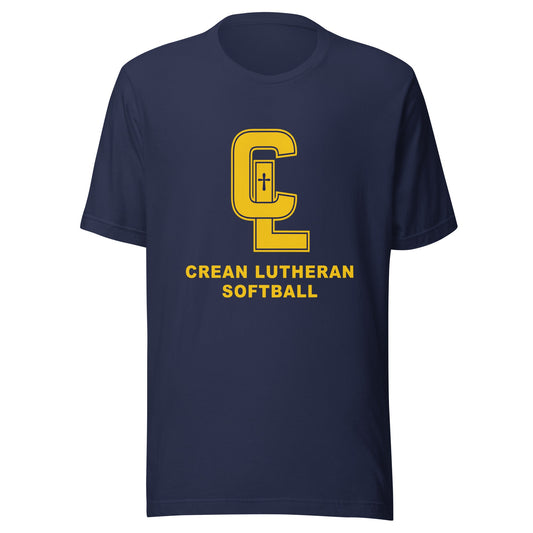 Performance | T-Shirt | Crean Lutheran Softball | Gold CL Softball Logo