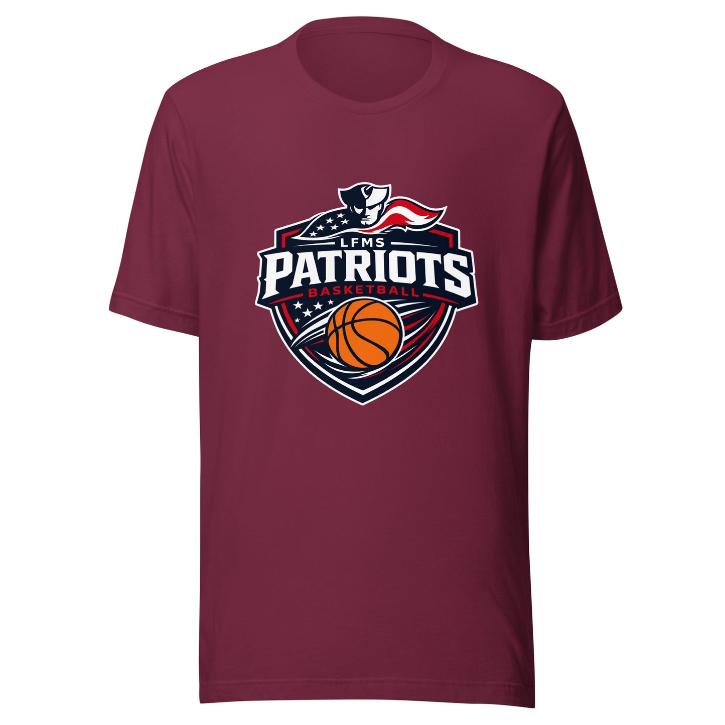 Performance | T-Shirt | LFMS Athletics | Patriots Basketball Logo