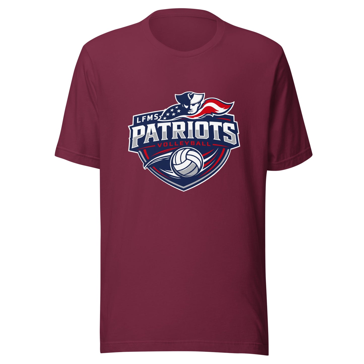 Performance | T-Shirt | LFMS Athletics | Patriots Volleyball Logo