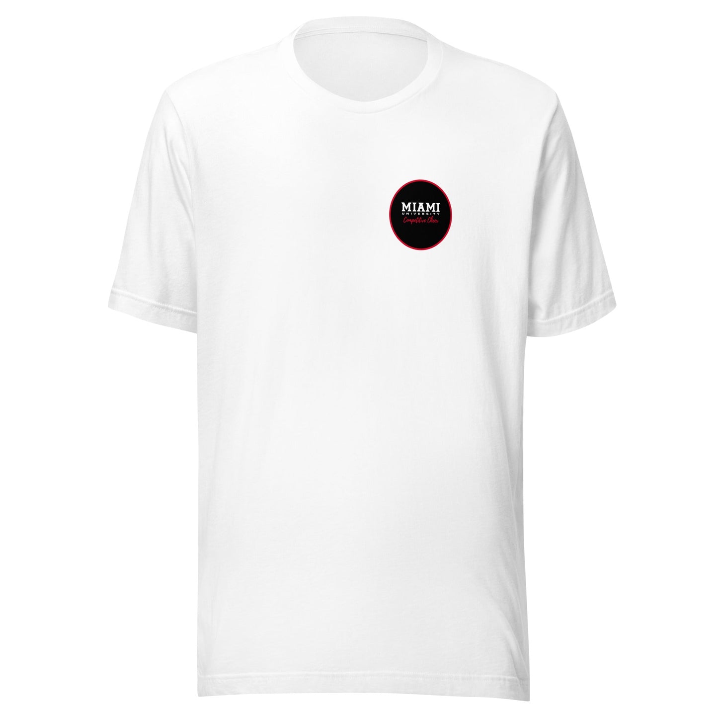 Performance | T-Shirt | Miami University Competitive Cheer Team | Badge Logo