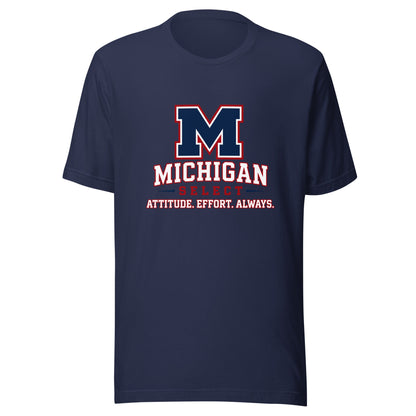 Performance | T-Shirt | Michigan Select Baseball | Crest Logo