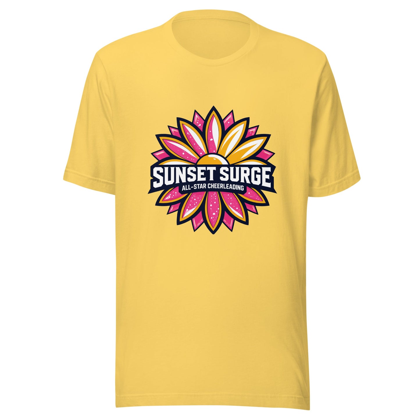 Performance | T-Shirt | Sunset Surge All-Star Cheerleading | Bloom Surge Logo