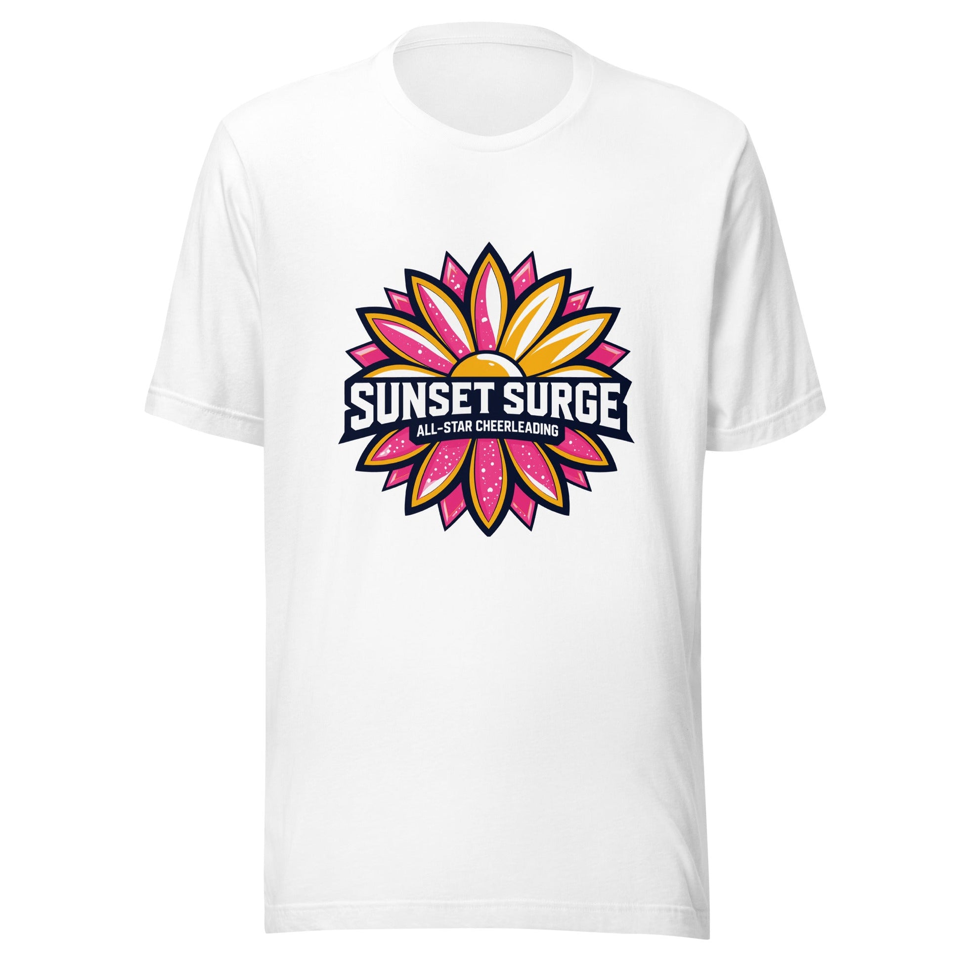 Performance | T-Shirt | Sunset Surge All-Star Cheerleading | Bloom Surge Logo