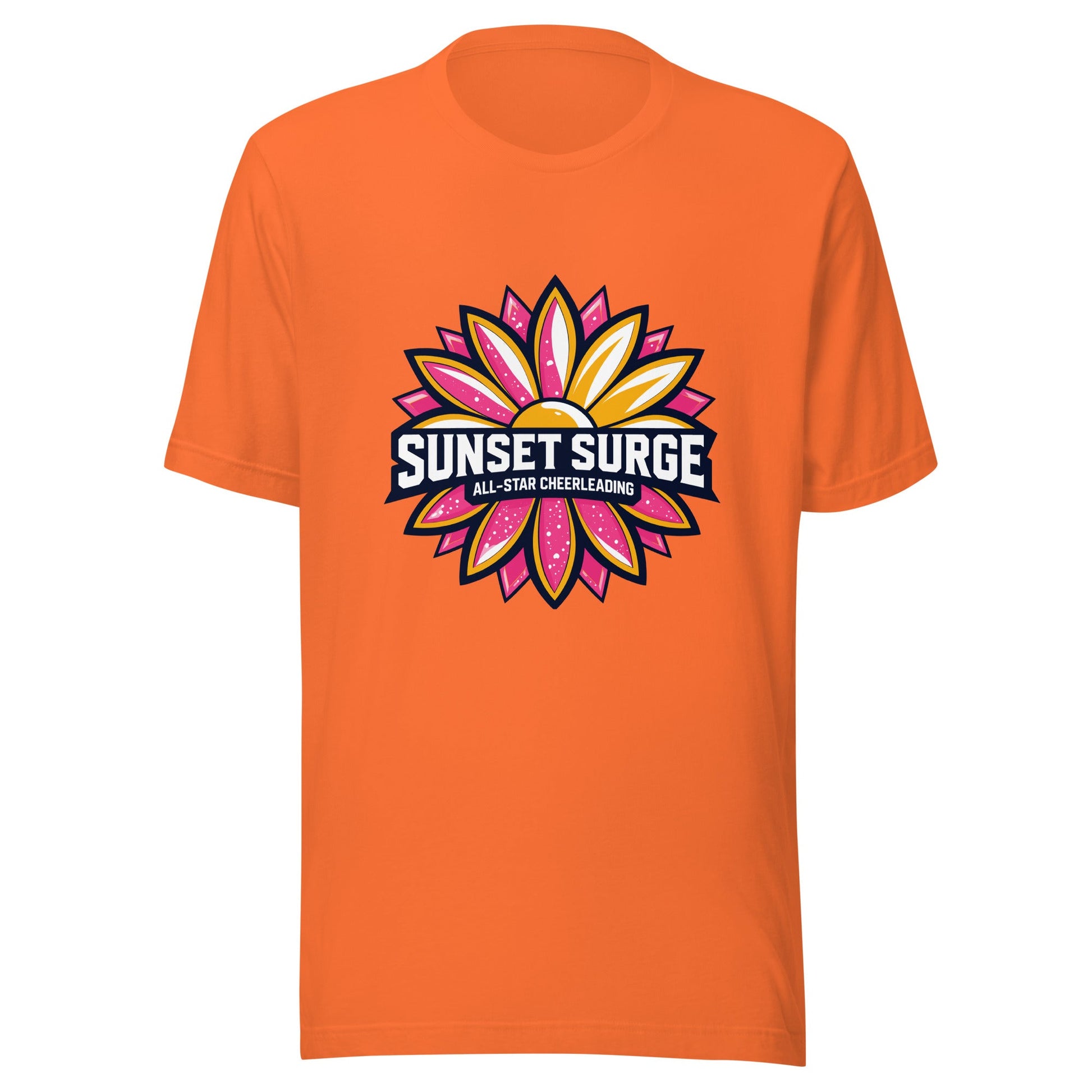 Performance | T-Shirt | Sunset Surge All-Star Cheerleading | Bloom Surge Logo