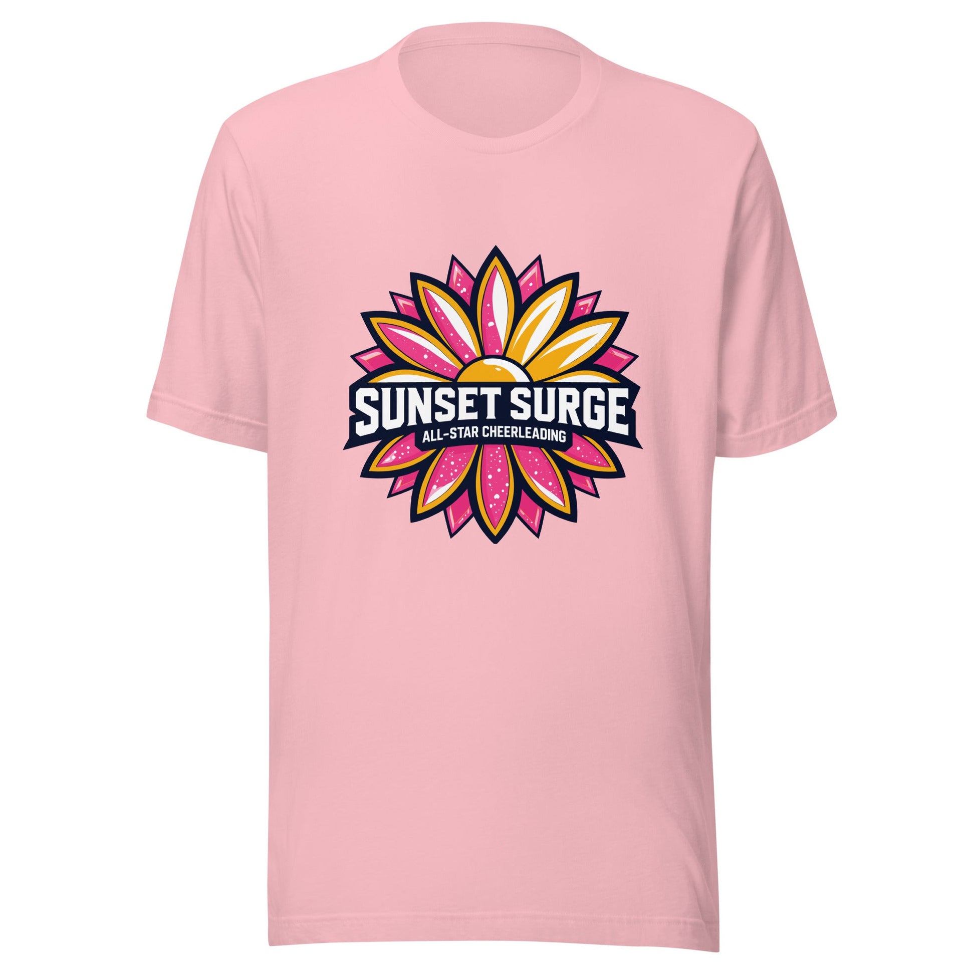 Performance | T-Shirt | Sunset Surge All-Star Cheerleading | Bloom Surge Logo