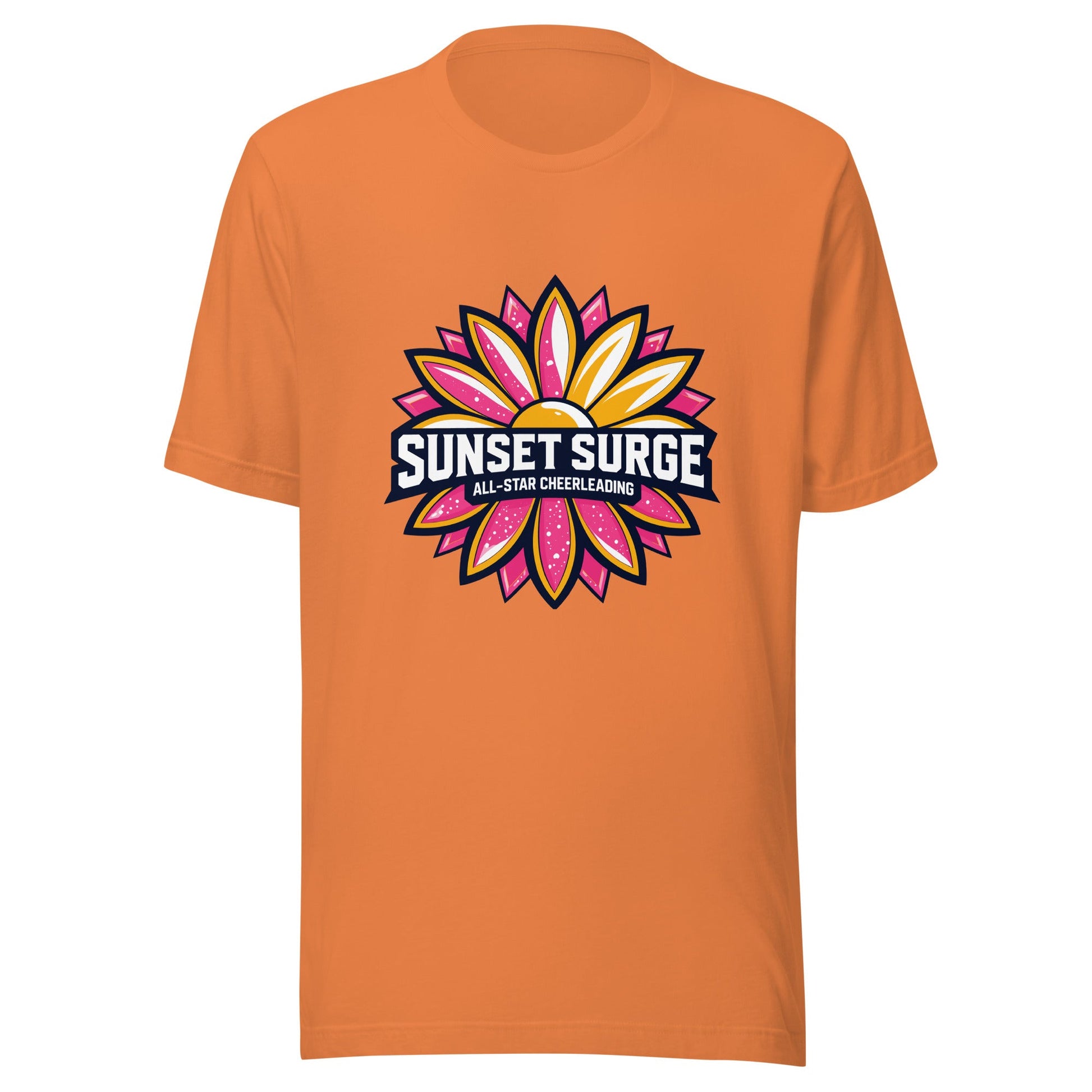 Performance | T-Shirt | Sunset Surge All-Star Cheerleading | Bloom Surge Logo