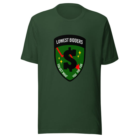 Performance | T-Shirt | The Lowest Bidders | Emblem Logo