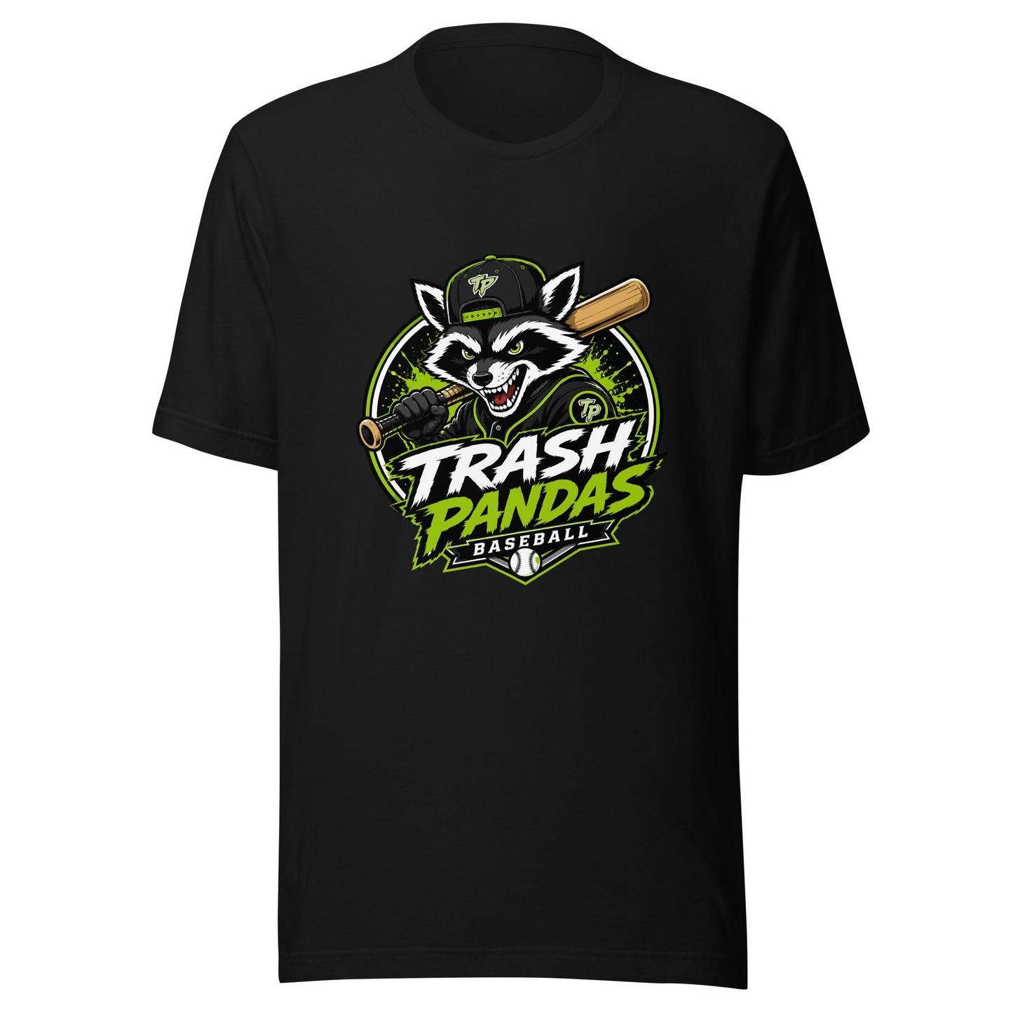 Performance | T-Shirt | Trash Pandas Baseball Organization | Mascot Logo