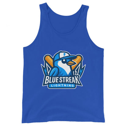 Performance | Tank Top | Blue Streak Lightning | Mascot Logo
