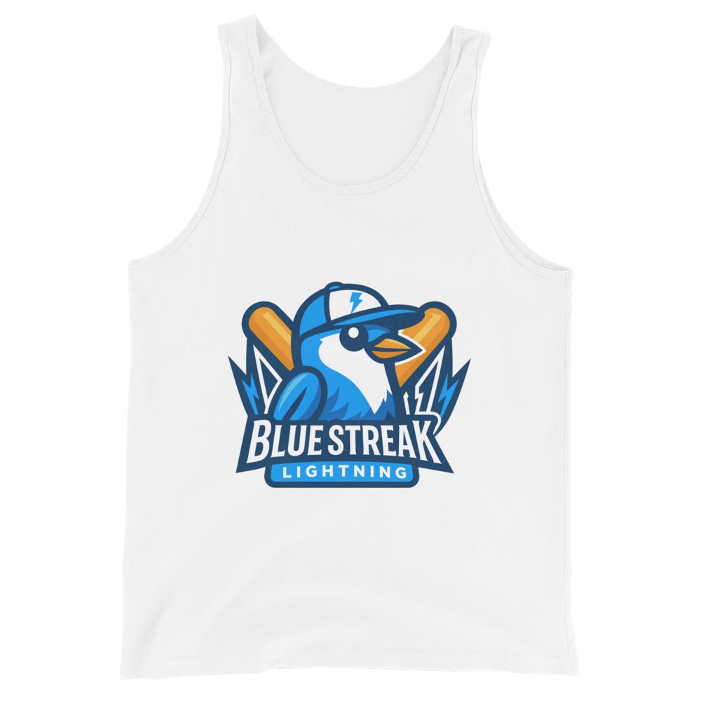 Performance | Tank Top | Blue Streak Lightning | Mascot Logo