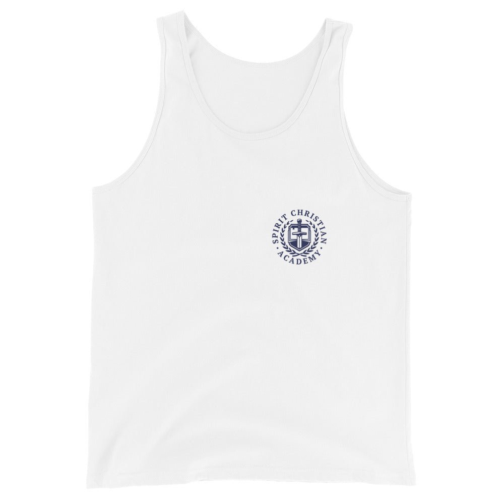 Performance | Tank Top | Spirit Christian Academy | Navy Script Logo