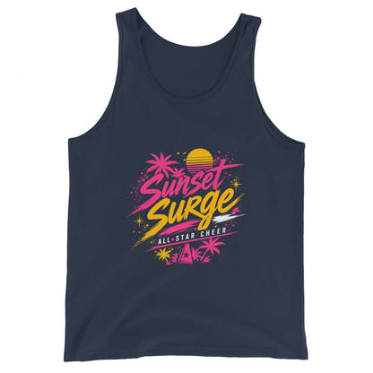 Performance | Tank Top | Sunset Surge All-Star Cheerleading | Neon Palm Cheer Logo