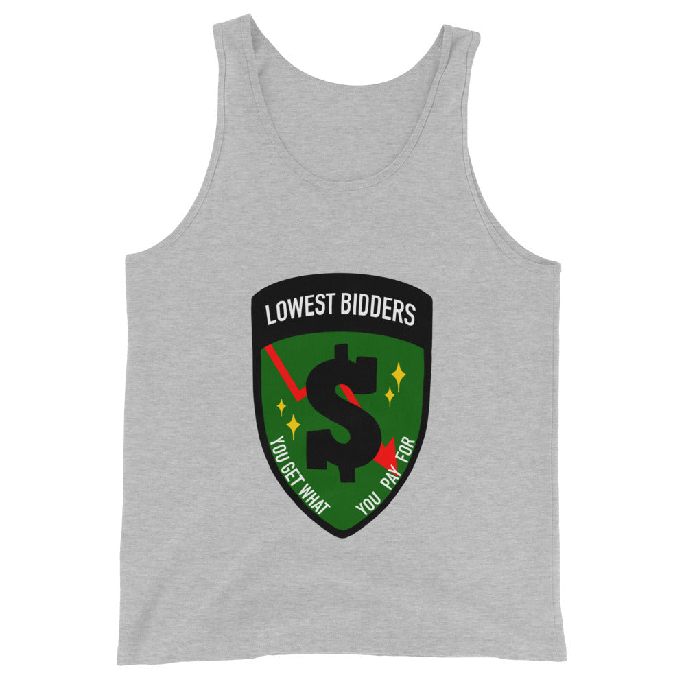 Performance | Tank Top | The Lowest Bidders | Emblem Logo
