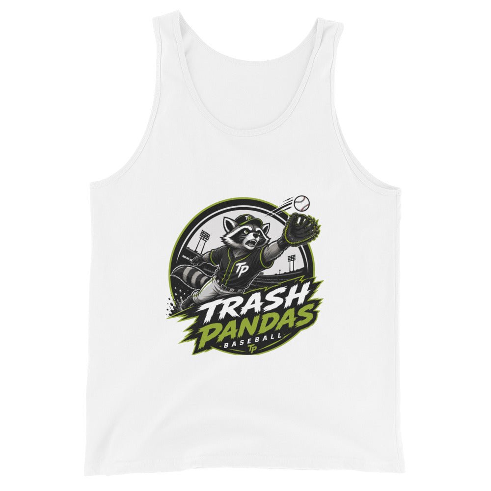 Performance | Tank Top | Trash Pandas Baseball Organization | Emblem Logo
