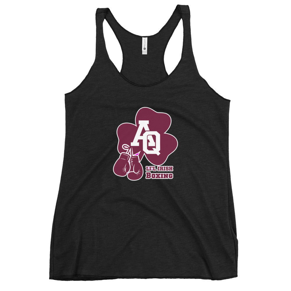 Performance | Thin Racerback Tank Top | Aquinas Li’l Irish Boxing | AQ Shamrock Logo