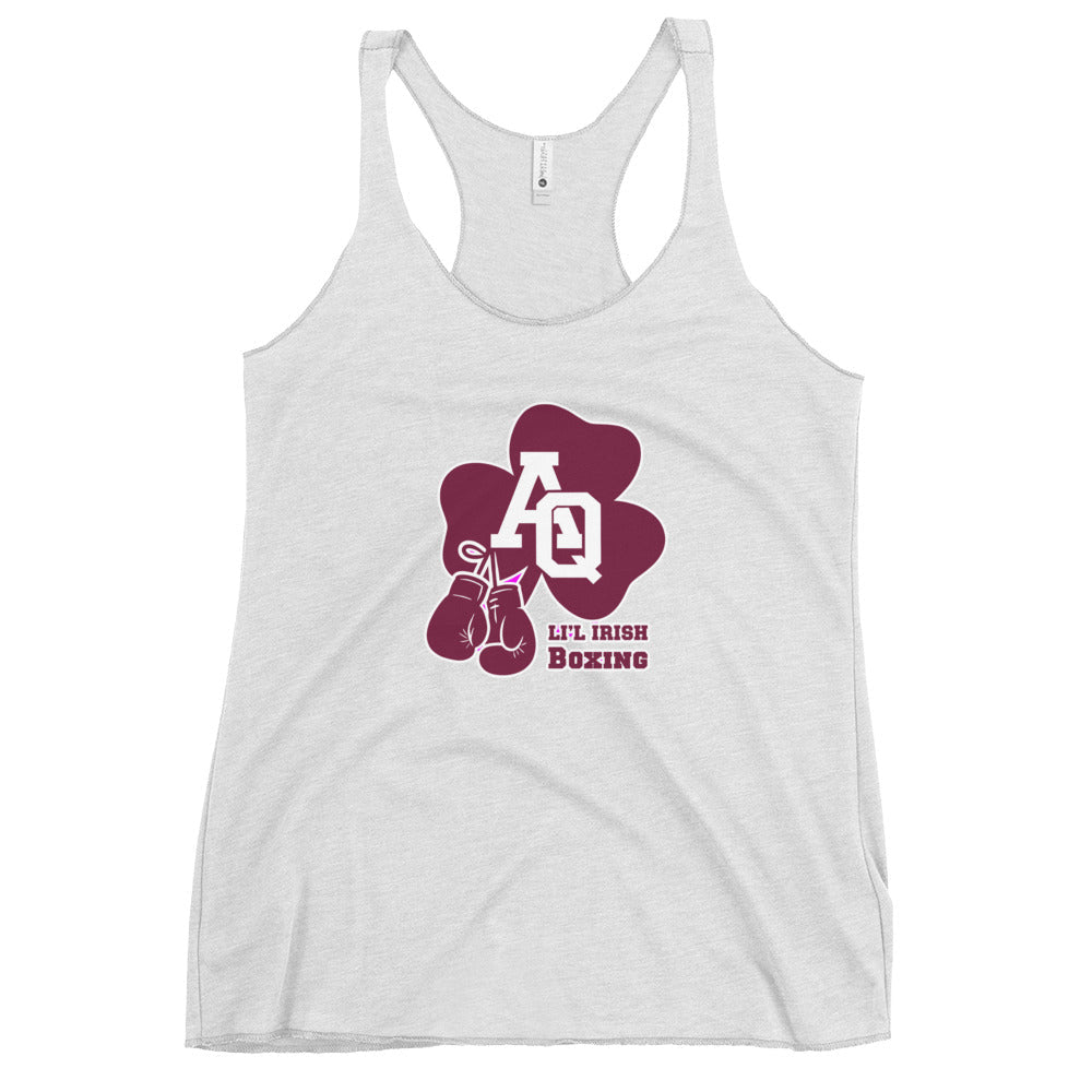 Performance | Thin Racerback Tank Top | Aquinas Li’l Irish Boxing | AQ Shamrock Logo