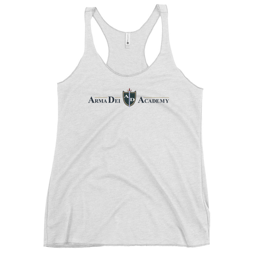 Performance | Thin Racerback Tank Top | Arma Dei Academy | Text Shield Logo