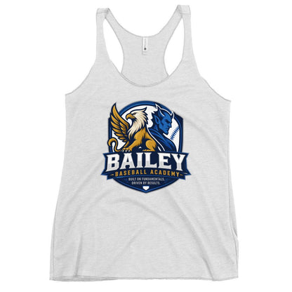 Performance | Thin Racerback Tank Top | Bailey Baseball Academy | Shield Logo