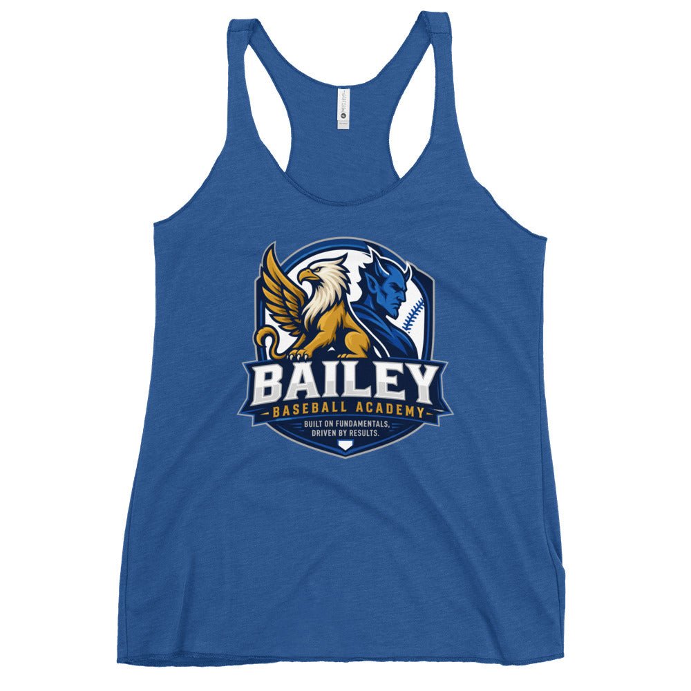 Performance | Thin Racerback Tank Top | Bailey Baseball Academy | Shield Logo