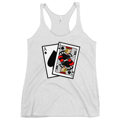 Performance | Thin Racerback Tank Top | Blackjack’s Roller Hockey | Royal Spade Crest Logo