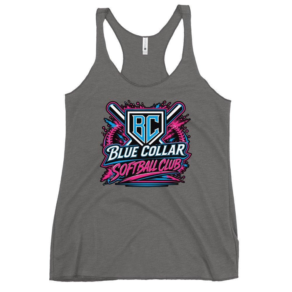 Performance | Thin Racerback Tank Top | Blue Collar Softball 2034 | Athletics Logo
