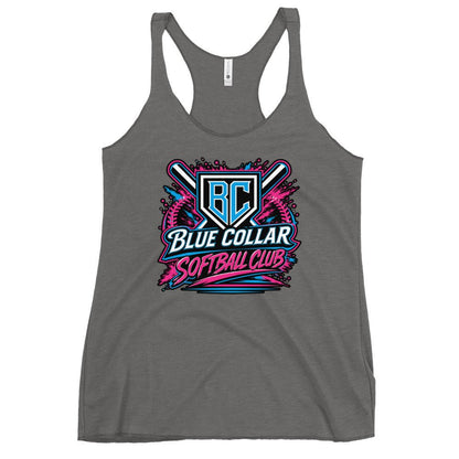 Performance | Thin Racerback Tank Top | Blue Collar Softball 2034 | Athletics Logo