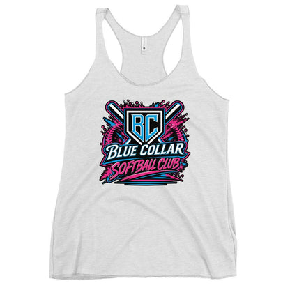 Performance | Thin Racerback Tank Top | Blue Collar Softball 2034 | Athletics Logo