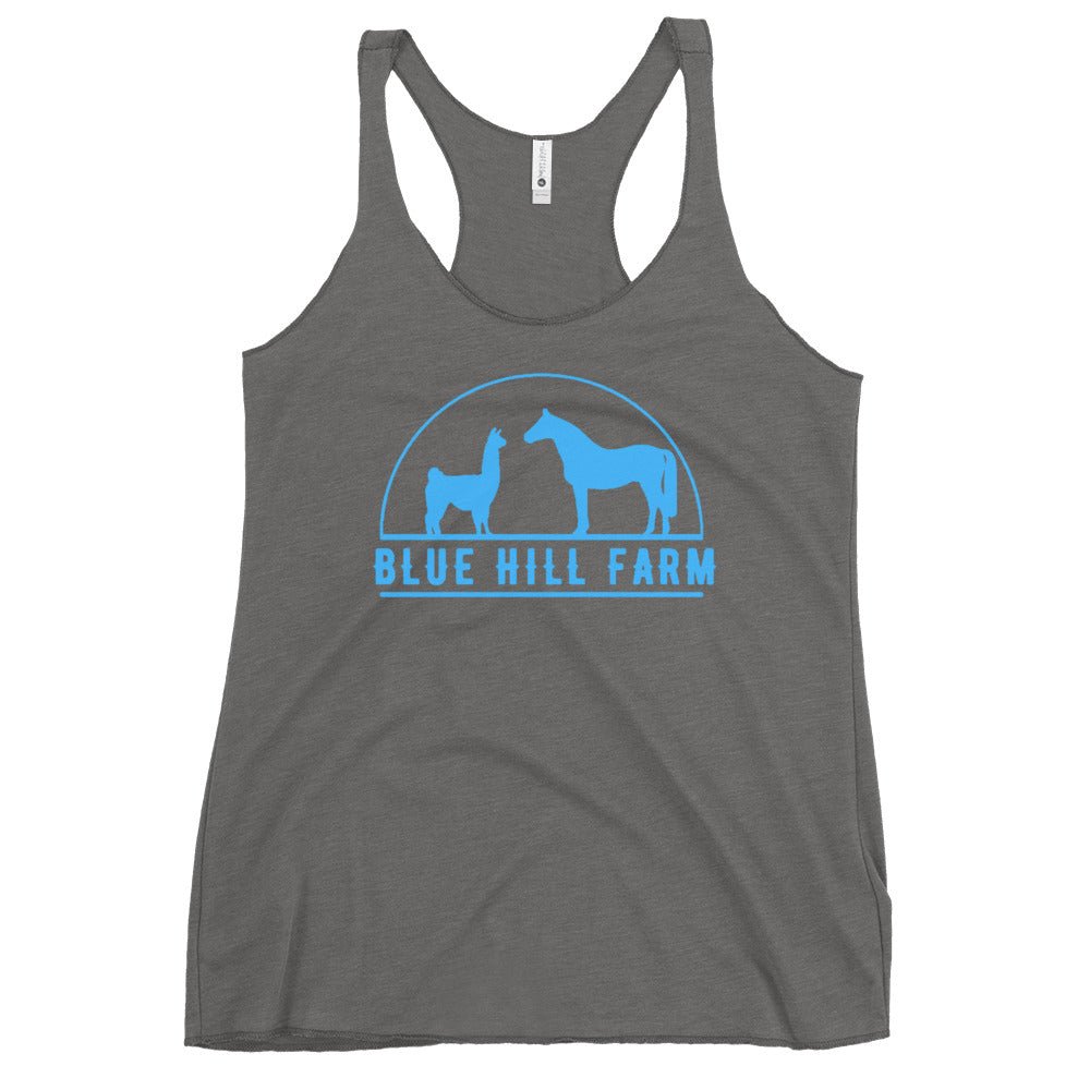 Performance | Thin Racerback Tank Top | Blue Hill Farm | Emblem Logo