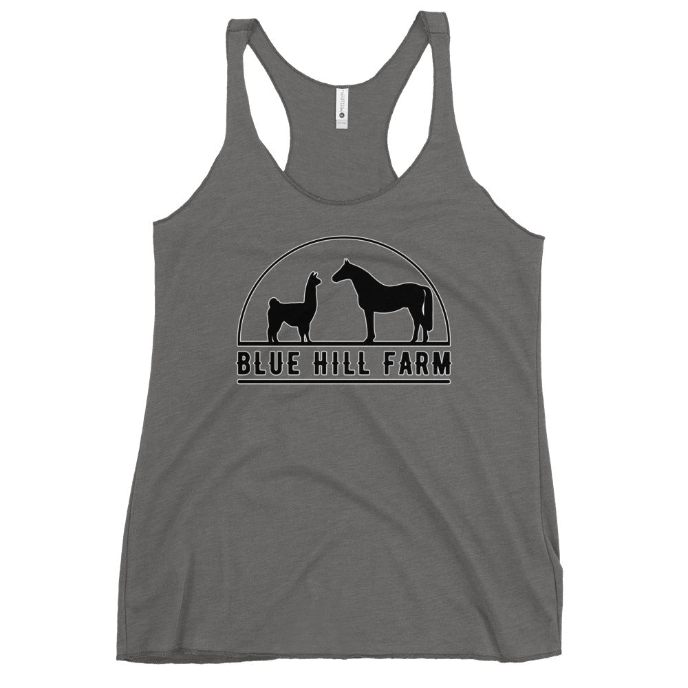 Performance | Thin Racerback Tank Top | Blue Hill Farm | Highland Silhouette Logo