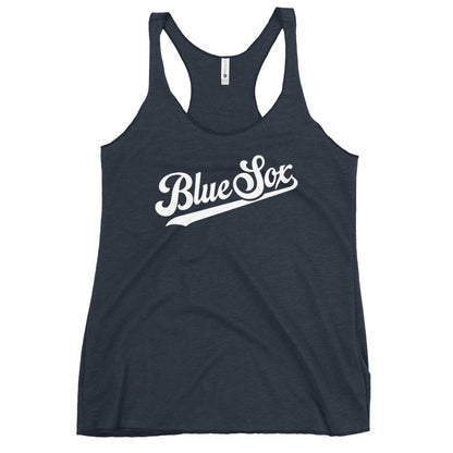 Performance | Thin Racerback Tank Top | Blue Sox | Script Logo