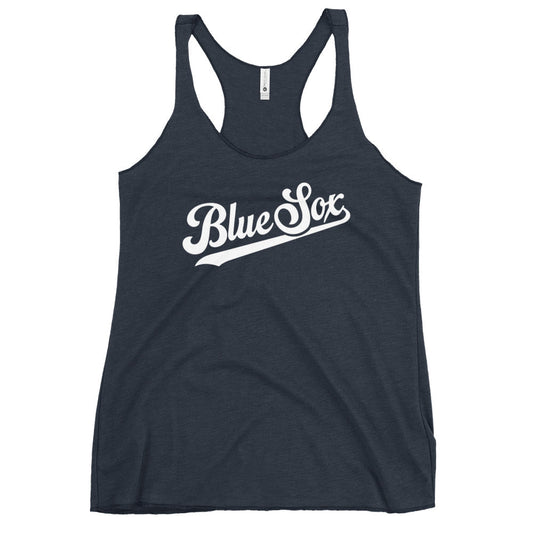 Performance | Thin Racerback Tank Top | Blue Sox | Script Logo
