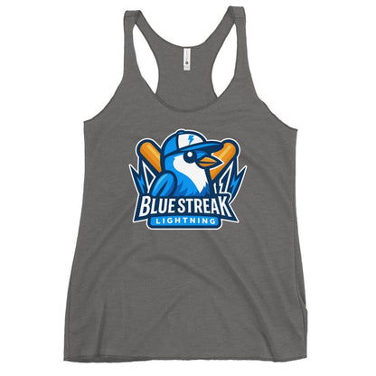 Performance | Thin Racerback Tank Top | Blue Streak Lightning | Mascot Logo