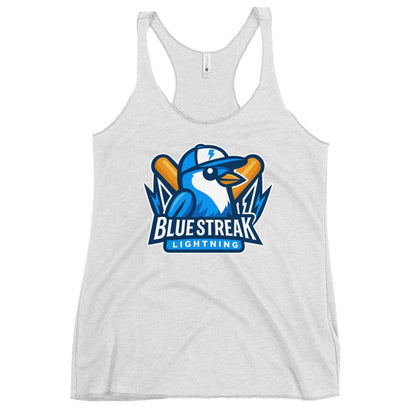 Performance | Thin Racerback Tank Top | Blue Streak Lightning | Mascot Logo